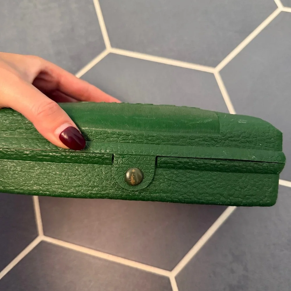 Singer Green Vintage Buttonholer Sewing‎ Machine Accessories Storage Box